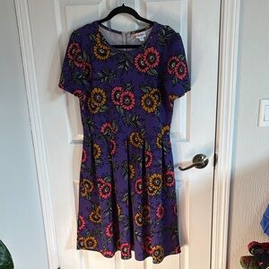LuLaRoe Purple Floral Midi Dress